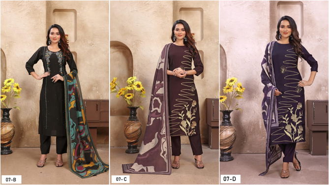 Rudra Vol 1 By NSF Roman Silk Embroidery Kurti With Bottom Dupatta Orders In India